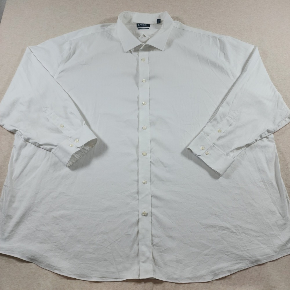 Lauren Ralph Lauren Mens 22 36 37 Tall Fit White Performance Stretch Shirt